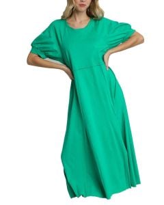 Umgee USA Aline Frayed Dress Jade Green