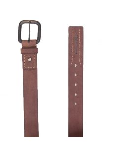 Timberland Vintage Double Stitch Belt Dark Brown