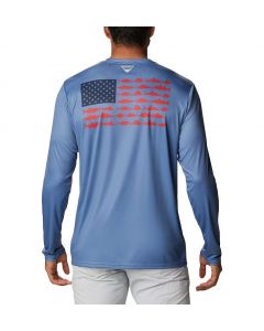 Columbia Sportswear Terminal Tackle PFG Fish Flag T-Shirt Bluestone Coll