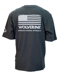 Wolverine Graphic T-Shirt Black Back Flag