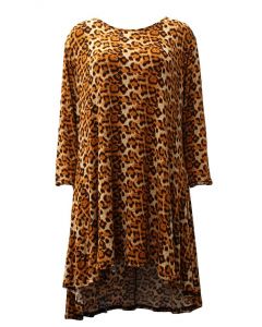 Deloache Women's 3/4 Sleeve Tunic Cheetah