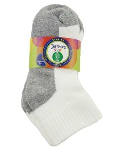 Jefferies Kids Quarter Socks 3 Pack Grey