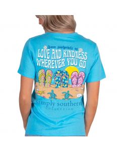 Simply Southern Footprints T-Shirt Turquoise