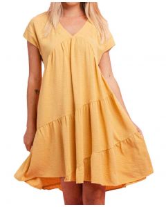 Oddi Woven Mini Dress Honey Mustard