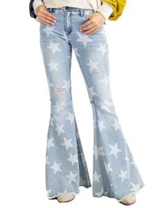 Easel My Twinkle Star Pants Washed Denim