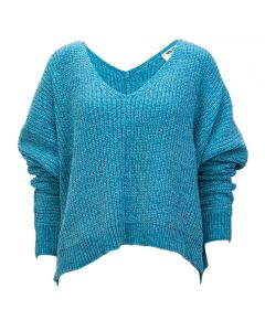 Hyfve V-Neck Sweater Dolphin Blue