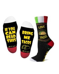Two Left Feet Women's If You Can Read This Socks Bring Me Tacos