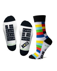 Two Left Feet Men's If You Can Read This Socks Pass The Remote