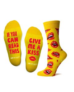 Two Left Feet Men's If You Can Read This Socks Give Me A Kiss