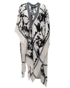 Angie Clothing Kimono Abstract Ivory Black