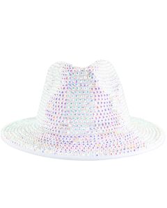 Queens Designs Full Stone Hat White Multi