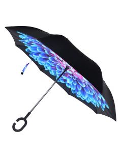 Parquet Inverted Umbrella Blue Flower Mosaic