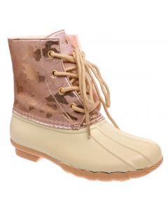 sperry duck boots rose gold