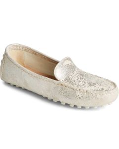 Sperry Women's Port Driving Moc Painted Suede White