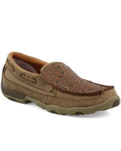 Twisted X Women's Slip-On Driving Moc Bomber & Tooled Brown