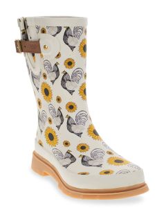 Western Chief Women's Rooster Rise Mid Rain Boot Cream
