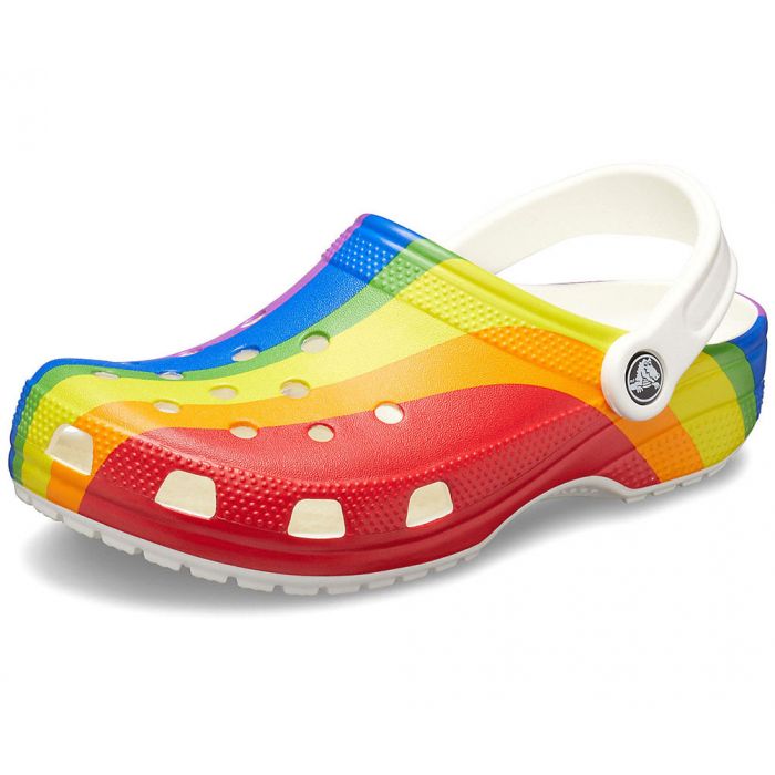 rainbow crocs women's