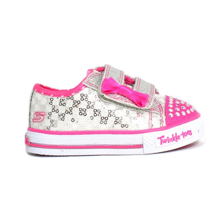 Skechers Kids Twinkle Shuffles - Sweet Steps Silver Pink |