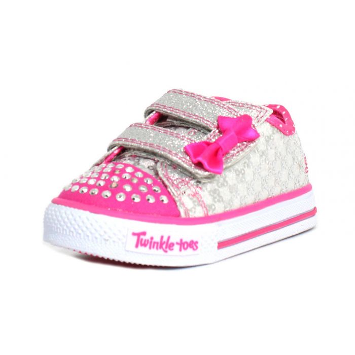 Skechers Kids Twinkle Shuffles - Sweet Steps Silver Pink |