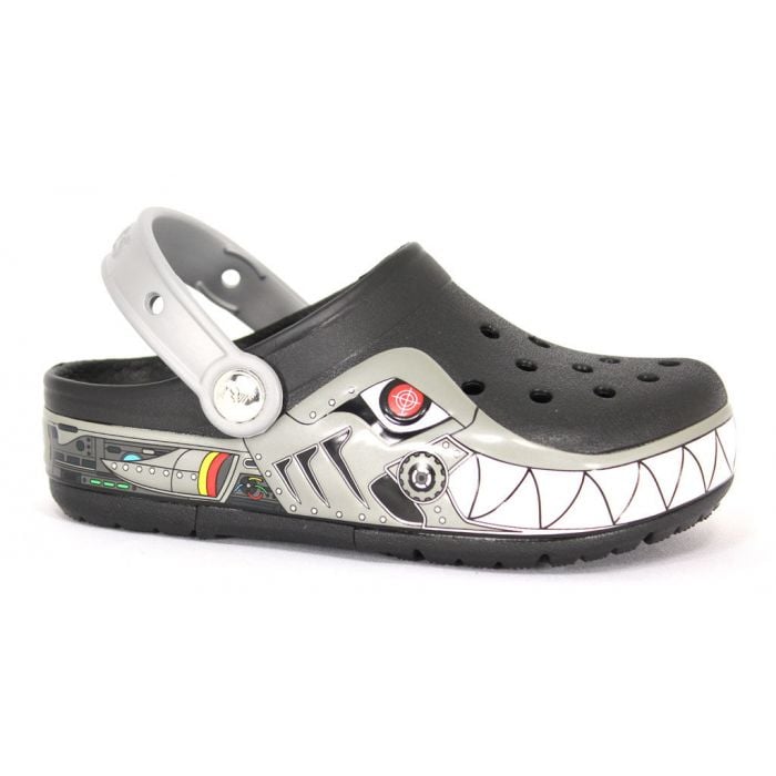Crocs Kids CrocsLights Robo Shark Black Silver | Crocs