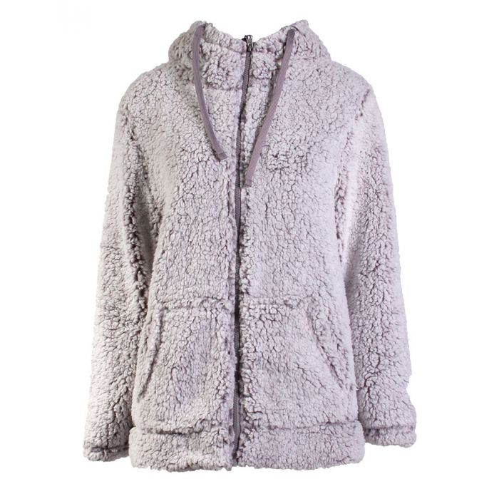 hooded sherpa jacket women's