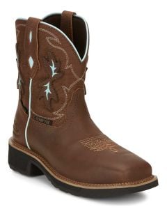 Justin Women's Chisel 8 Inch Nano CT WP Work Boot Mocha