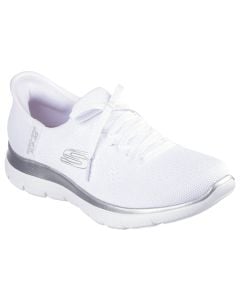 Skechers Women's Slip-Ins Summits Night Chic White Silver