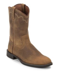 Justin Men's Jeb 10 Inch Roper Boots Tan Apache