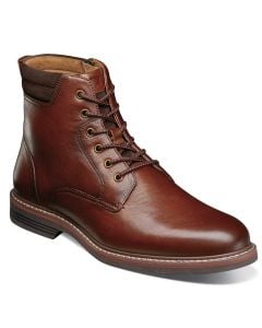 Florsheim Men's Norwalk Plain Toe Lace Up Boot Cognac