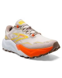 Brooks Men's Caldera 7 White Sand Chateau Gray Yellow