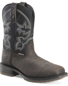 Double-H Boots Men's 10"" Wp Wide Sq Dark Brown