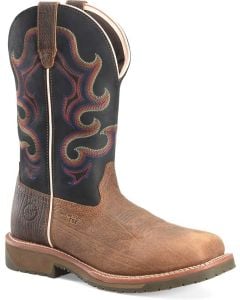 Double-H Boots Men's 12"" Wide Square Dark Brown