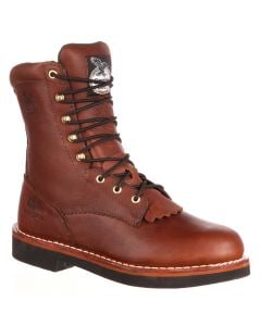 Georgia Boot Men's 8 Inch Farm And Ranch Lacer Barracuda Walnut