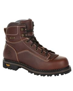 Georgia Boot Men's 6 Inch WP AMP LT Logger Low Heel Brown