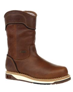 Georgia Boot Men's 10 Inch Pull-On WP AMP LT Wedge Dark Brown