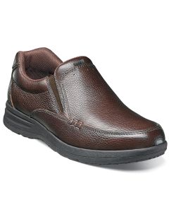 Nunn Bush Men's Cam Moc Toe Slip-On Brown Tumble