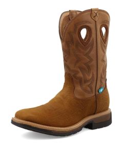 Work Twisted X Men's 12"" Western Work Boot Dark Brown & Tan