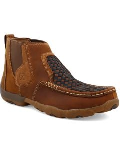 Twisted X Men's 4 Inch Chelsea Driving Moc Woven Multi & Oiled Saddle