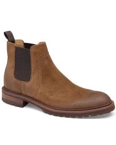 Johnston & Murphy Men's Barrett Chelsea Tan Oiled Suede