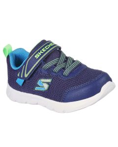 Skechers Sport Kids Comfy Flex Mini Trainers Navy Lime