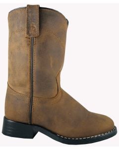 Smoky Mountain Boots Youth Roper Brown Oil Distress