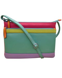 Ili New York Double Zip Crossbody Palm Beach