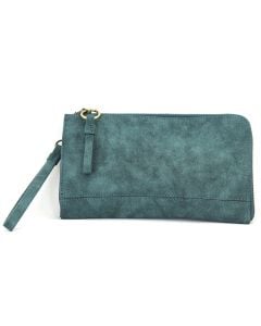 Joy Susan Karina Wristlet Teal Suede