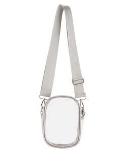 Nima See Through PVC Crossbody Silver