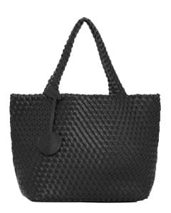 Ilse Jacobsen Woven Tote Back Gunmetal