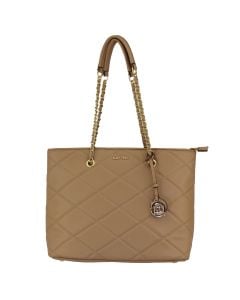 Ellen Tracy Quilt Tote Tan