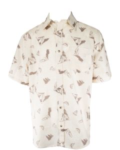 Stillwater Supply Co. Men's Slub Camp Print Shirt Beige