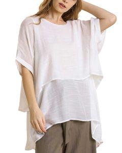 Umgee USA Cuffed Tunic Off White