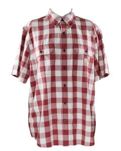 Carhartt Loose Fit MW Short Sleeve Plaid Apple Butter