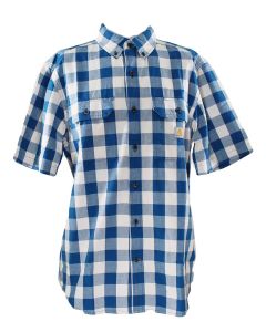 Carhartt Loose Fit MW Short Sleeve Plaid Deep Lagoon